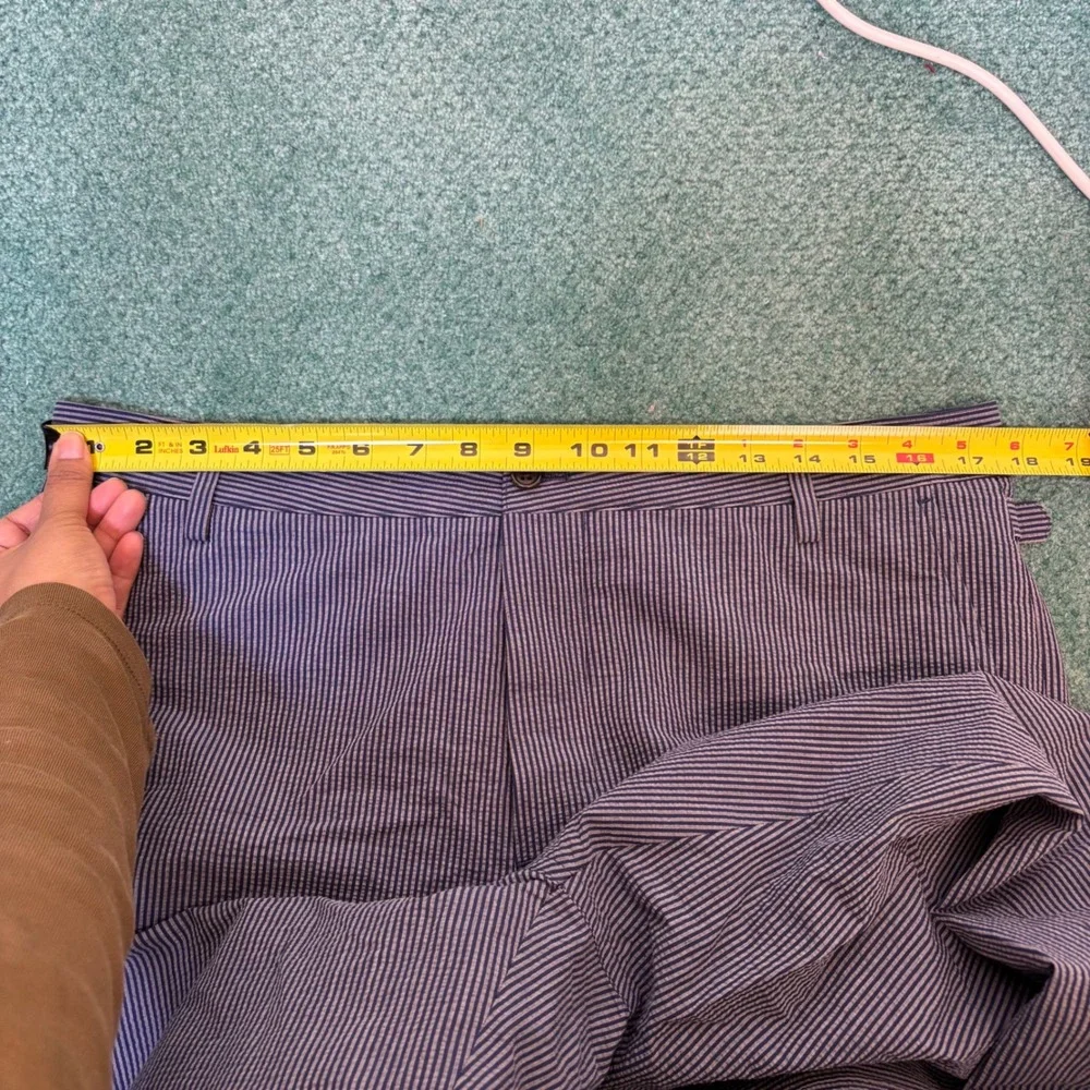 Bonobos Profilo Italia Seersucker Slim Fit Pants 33 Blue Stripe Preppy Nautical